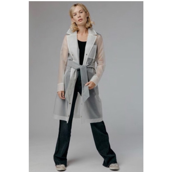 J Brand Clear Vinyl Rain Trench Coat - Picture 2 of 6